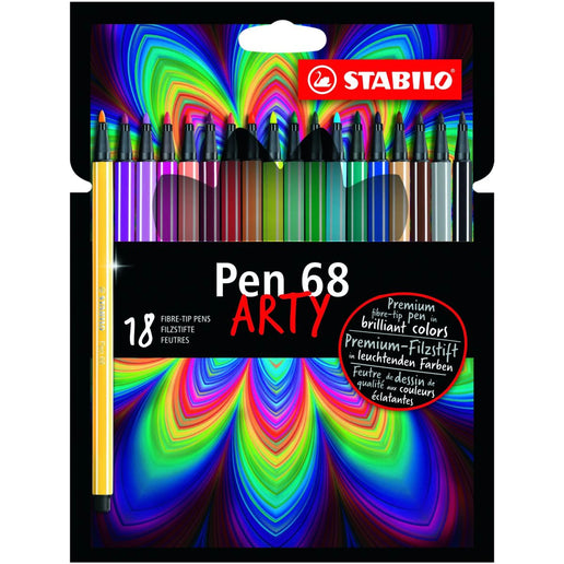 STABILO ARTY Prémiový vláknový fix Pen 68 sada 18 ks