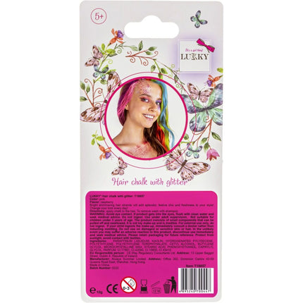 Křída na vlasy se třpytkami, růžová