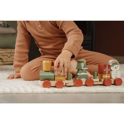 Vláček dřevěný vánoční