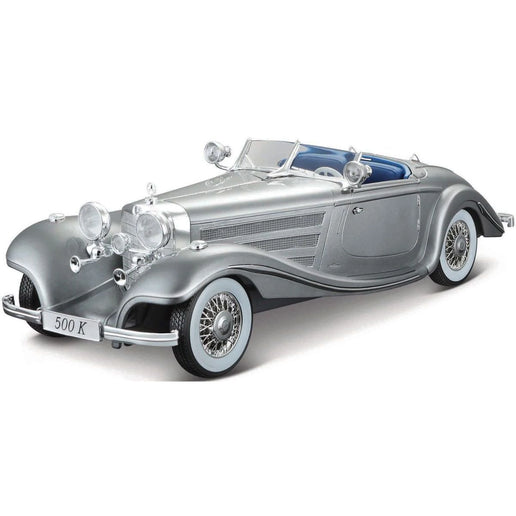 Maisto 1936 Mercedes-Benz 500 K Typ Specialroadster, metal šedá 1:18