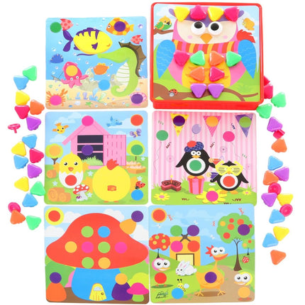 Mozaika s plastovými špendlíky