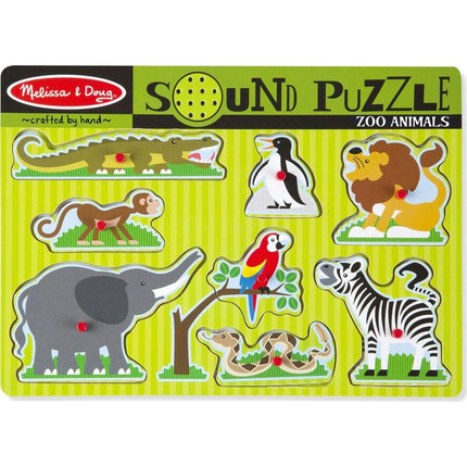 Melissa & Doug Dřevěné puzzle se zvuky ZOO
