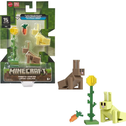 Minecraft Fgurka Rabbits Carrot and Sunflower 8 cm