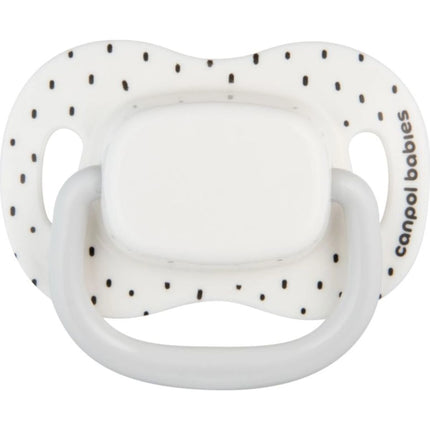 Set symetrických silikonových dudlíků BabiesBoo 6 - 18m 2 ks bílý