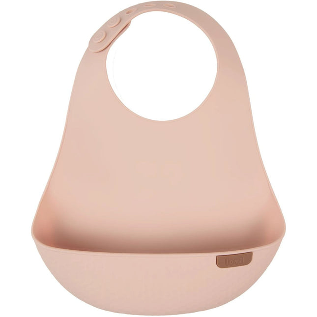 Silikonový bryndák s kapsou Nude