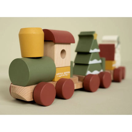 Vláček dřevěný vánoční