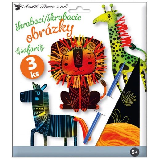 Sada škrabacích obrázků s doplňky Safari 19 x 22 cm