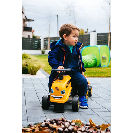 FALK Odstrkovadlo Traktor JCB žluté s volantem a valníkem