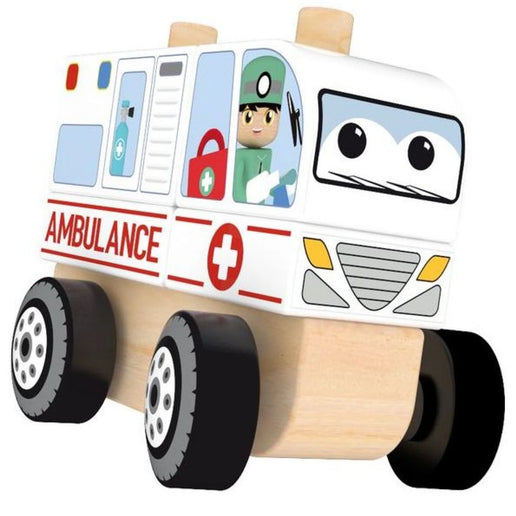 J'ADORE Skládací dřevěné auto Ambulance