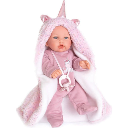 Antonio Juan 12238 Petit realistická panenka se zvuky a měkkým látkovým tělem 27 cm