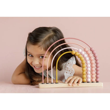 Počítadlo dřevěné duha Pink