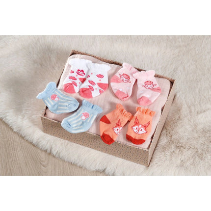 Baby Annabell Ponožky 2 páry pro panenku 43 cm modré a oranžové