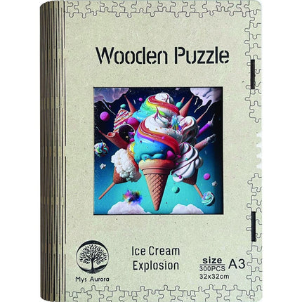 Dřevěné puzzle Zmrzlinová exploze A3
