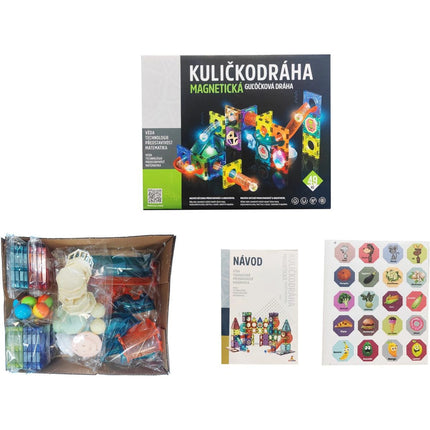 Kuličkodráha magnetická se světlem 49 ks