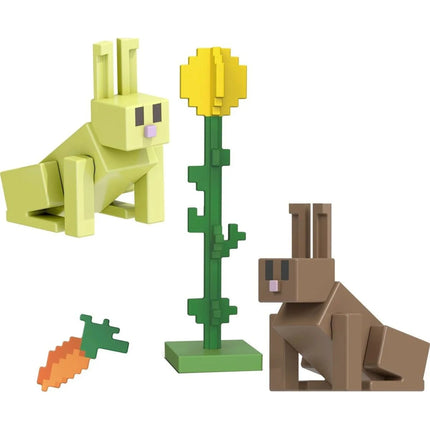 Minecraft Fgurka Rabbits Carrot and Sunflower 8 cm