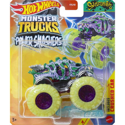 Hot Wheels Monster Trucks Power Smashers Truck Skelesaurus žlutá kola