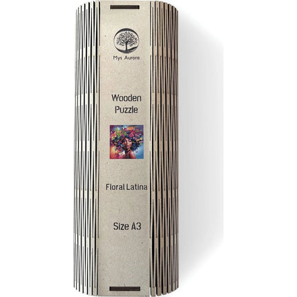 Dřevěné puzzle Květinová latina A3
