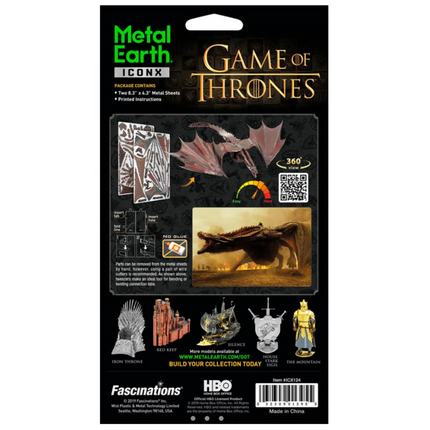 Metal Earth 3D puzzle Hra o trůny: Drogon (ICONX) 56 ks