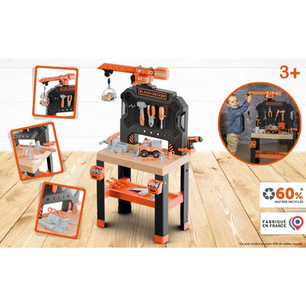 Smoby Black+Decker Pracovní dílna s jeřábem Bricolo Builder