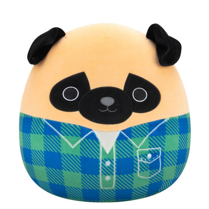 Squishmallows Mops ve flanelové košili - Prince, 30 cm