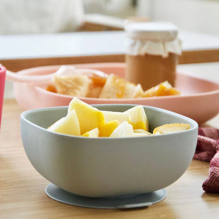 Béaba Miska silikonová s přísavkou Grey