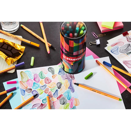 STABILO ARTY Jemný liner - Point 88 - 45 ks plechová dóza