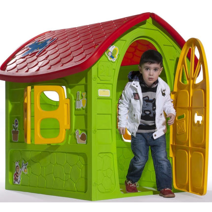 Dětský domeček na zahradu s obrázky zelený