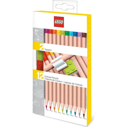 LEGO® Stationery Pastelky, mix barev - 12 ks s LEGO® klipem