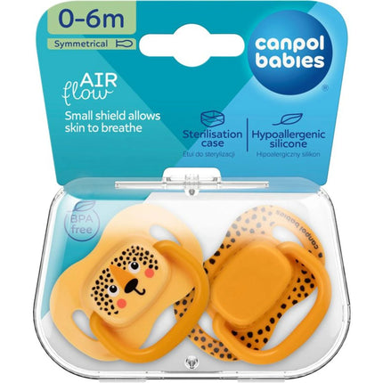 Set symetrických silikonových dudlíků BabiesBoo 0 - 6m 2 ks oranžový