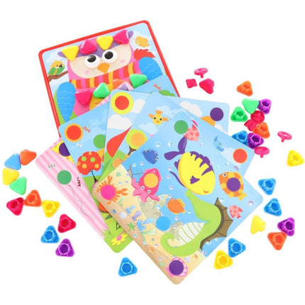 Mozaika s plastovými špendlíky