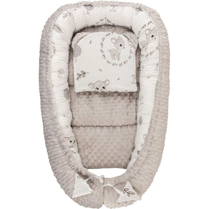 Bomimi Harmo Hnízdečko s polštářkem minky Koloušek šedá