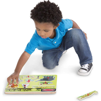 Melissa & Doug Dřevěné puzzle se zvuky ZOO