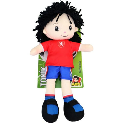Textilní panenka Toník fotbalista 40 cm s českým hlasem